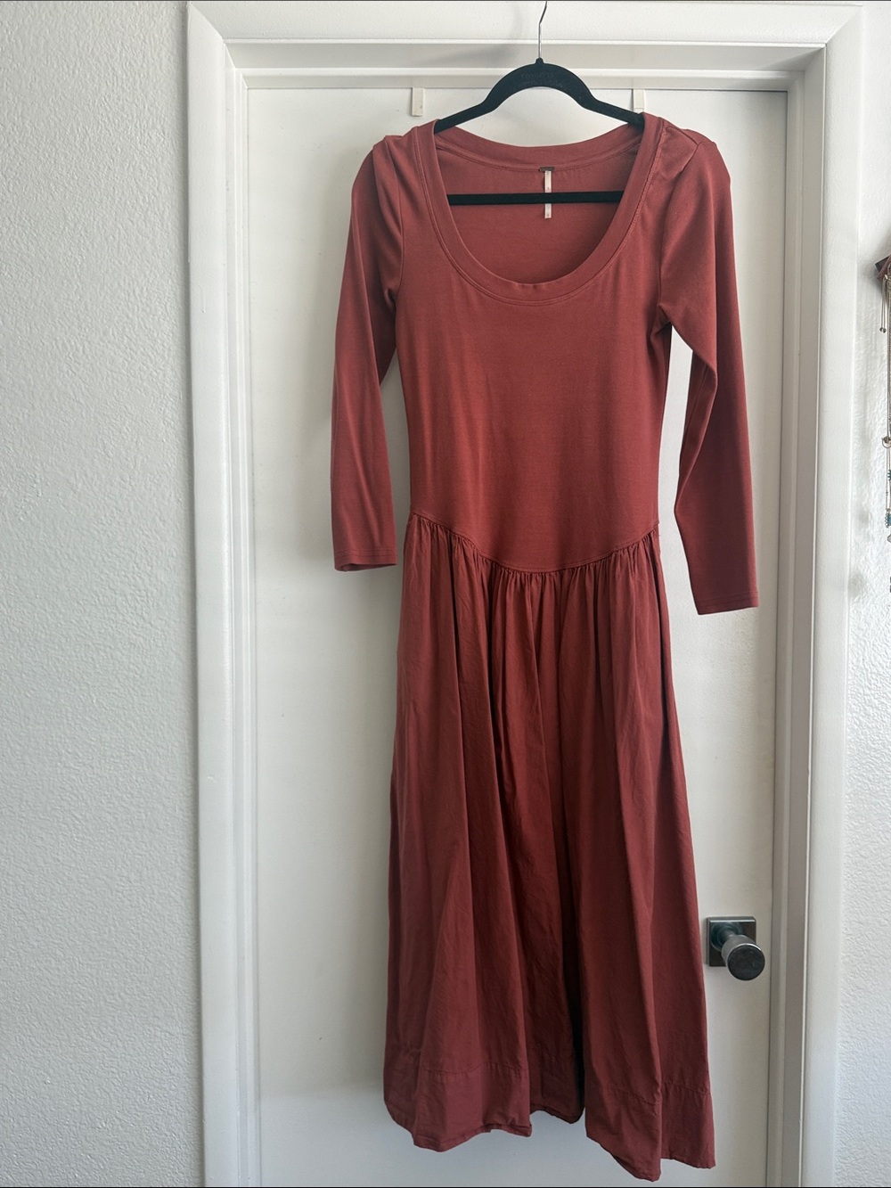 Free People Aelia Rust Cotton Midi Dress